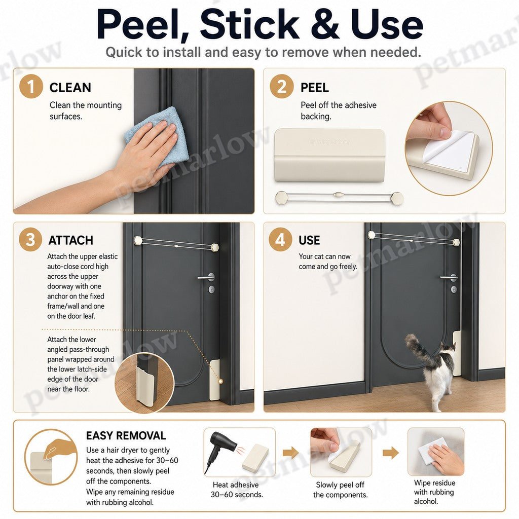 No-Drill Auto-Close Cat Door Helper – view 6