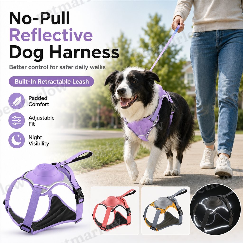 No-Pull Built-In Retractable Leash Dog Harness – view 3