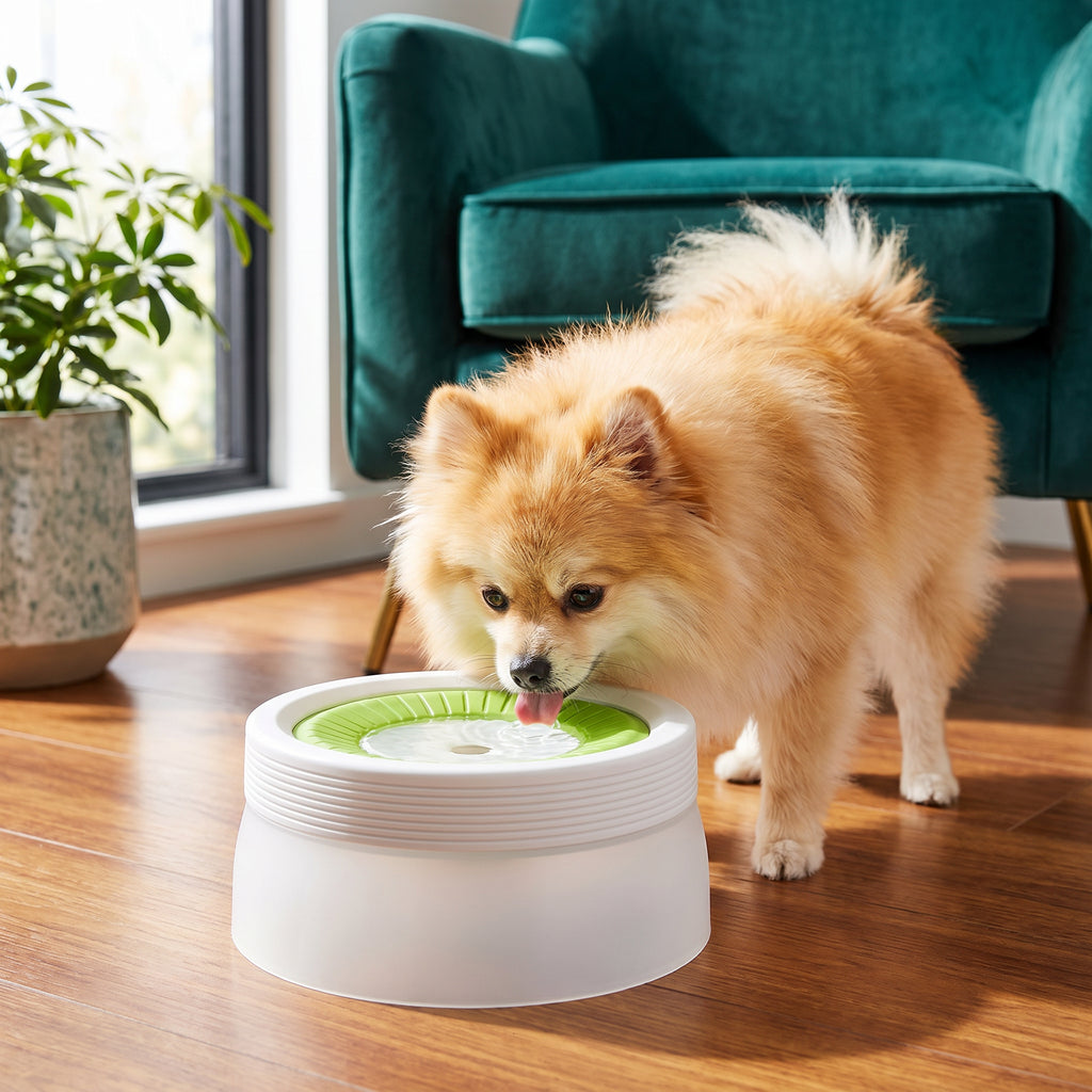 No-Spill Dog Water Bowl – Green / 600 ml