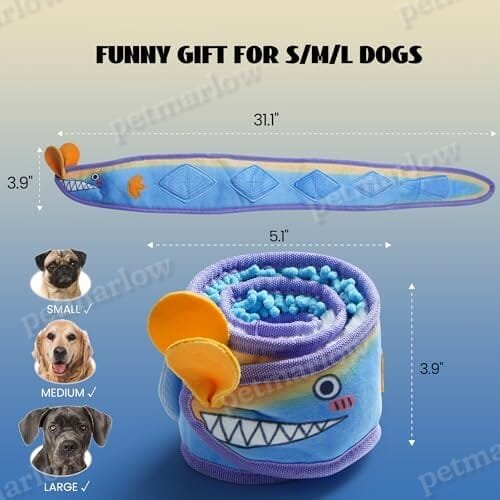 No Stuffing Eel Crinkle Dog Squeaky Toys – view 4