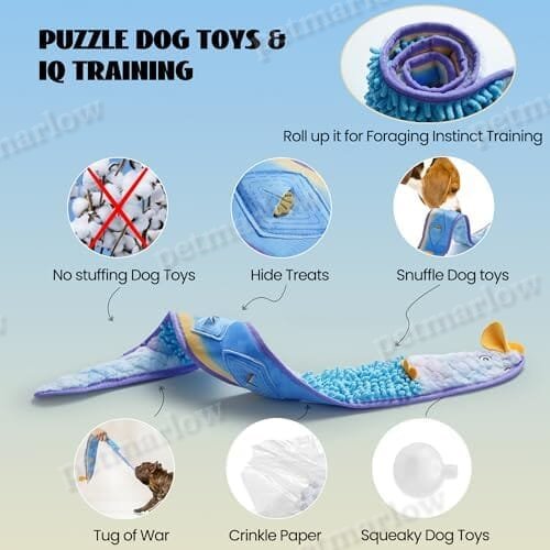 No Stuffing Eel Crinkle Dog Squeaky Toys – view 5