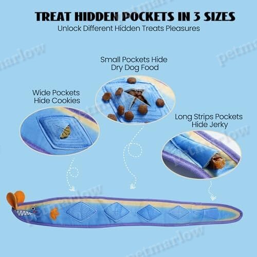 No Stuffing Eel Crinkle Dog Squeaky Toys – view 6