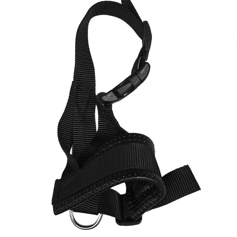 Nylon Dog Mouth Cover for Barking and Biting Prevention – Black / S