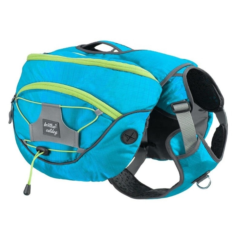 Nylon Large Dog Animal Backpack Harness Vest – M(chest:56cm-69cm;Neck:33cm-52cm) / blue