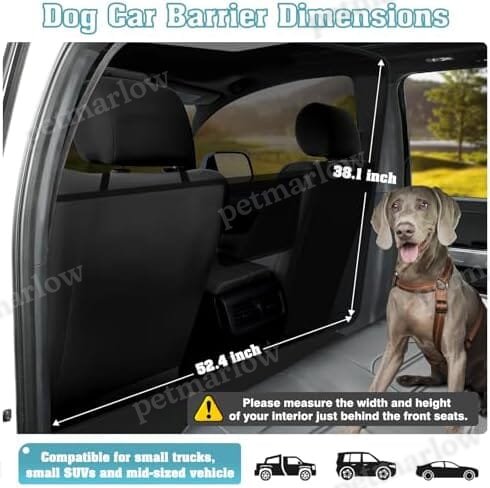One-Piece Escape-Proof Back Seat Mesh Dog Car Net Barrier Black – view 2