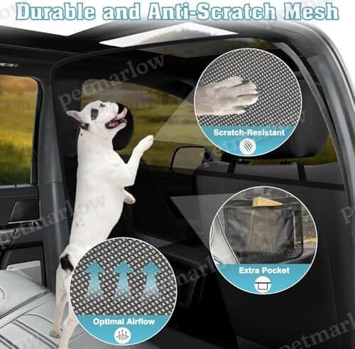 One-Piece Escape-Proof Back Seat Mesh Dog Car Net Barrier Black – view 3