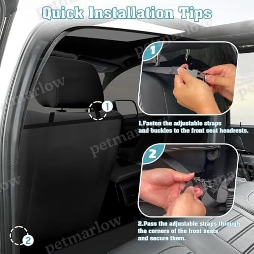 One-Piece Escape-Proof Back Seat Mesh Dog Car Net Barrier Black – view 4