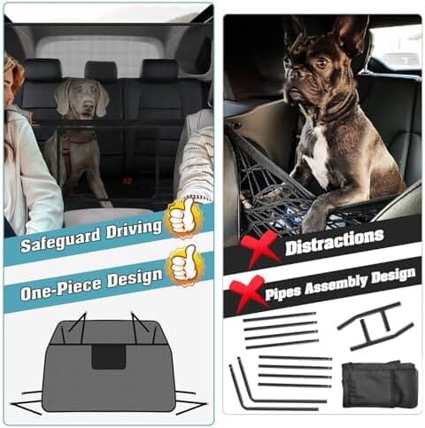 One-Piece Escape-Proof Back Seat Mesh Dog Car Net Barrier Black – view 7