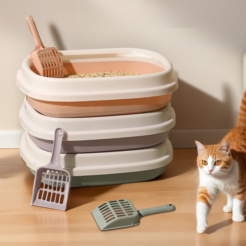 Open Cat Litter Tray with Scoop