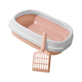Open Cat Litter Tray with Scoop – Pink / Small