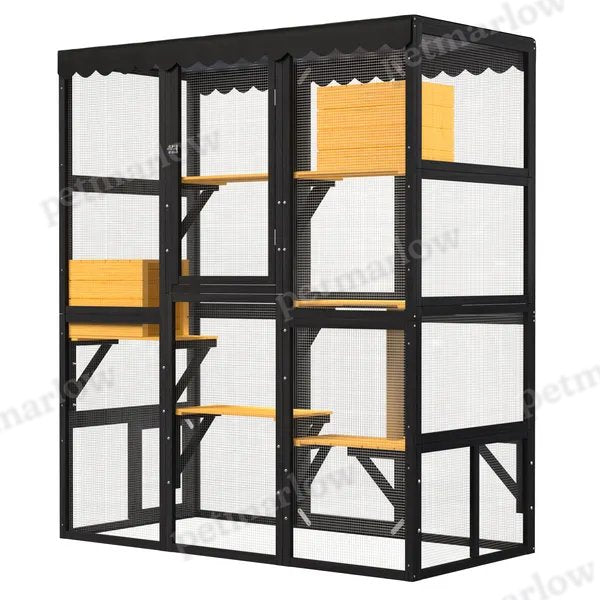 Outdoor Cat Enclosure with Walk-In Access and Elevated Shelves – view 3