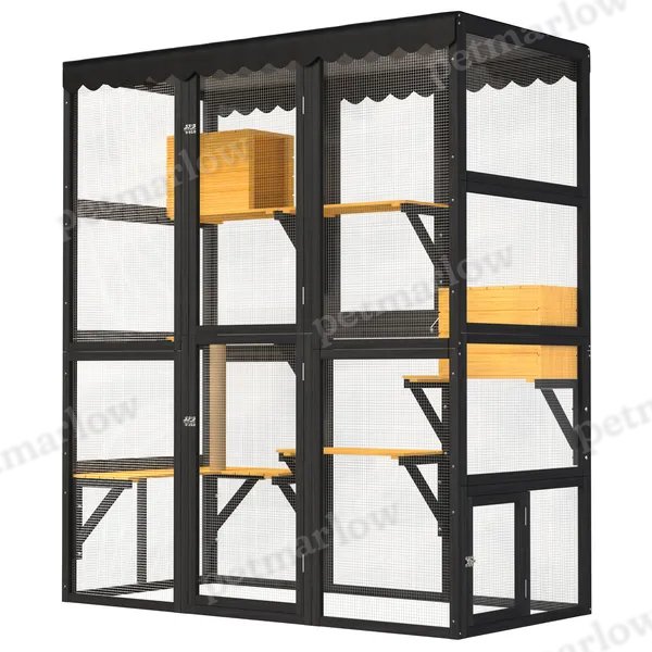 Outdoor Cat Enclosure with Walk-In Access and Elevated Shelves – view 5
