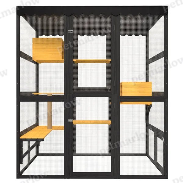 Outdoor Cat Enclosure with Walk-In Access and Elevated Shelves – view 6