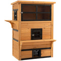 3-Tier Outdoor Cat House with Escape Doors – Yellow / 1200x790x200 mm