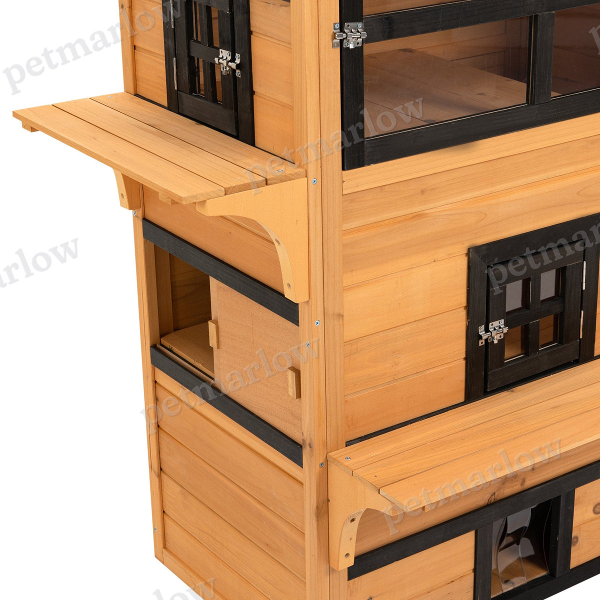 3-Tier Outdoor Cat House with Escape Doors – view 3