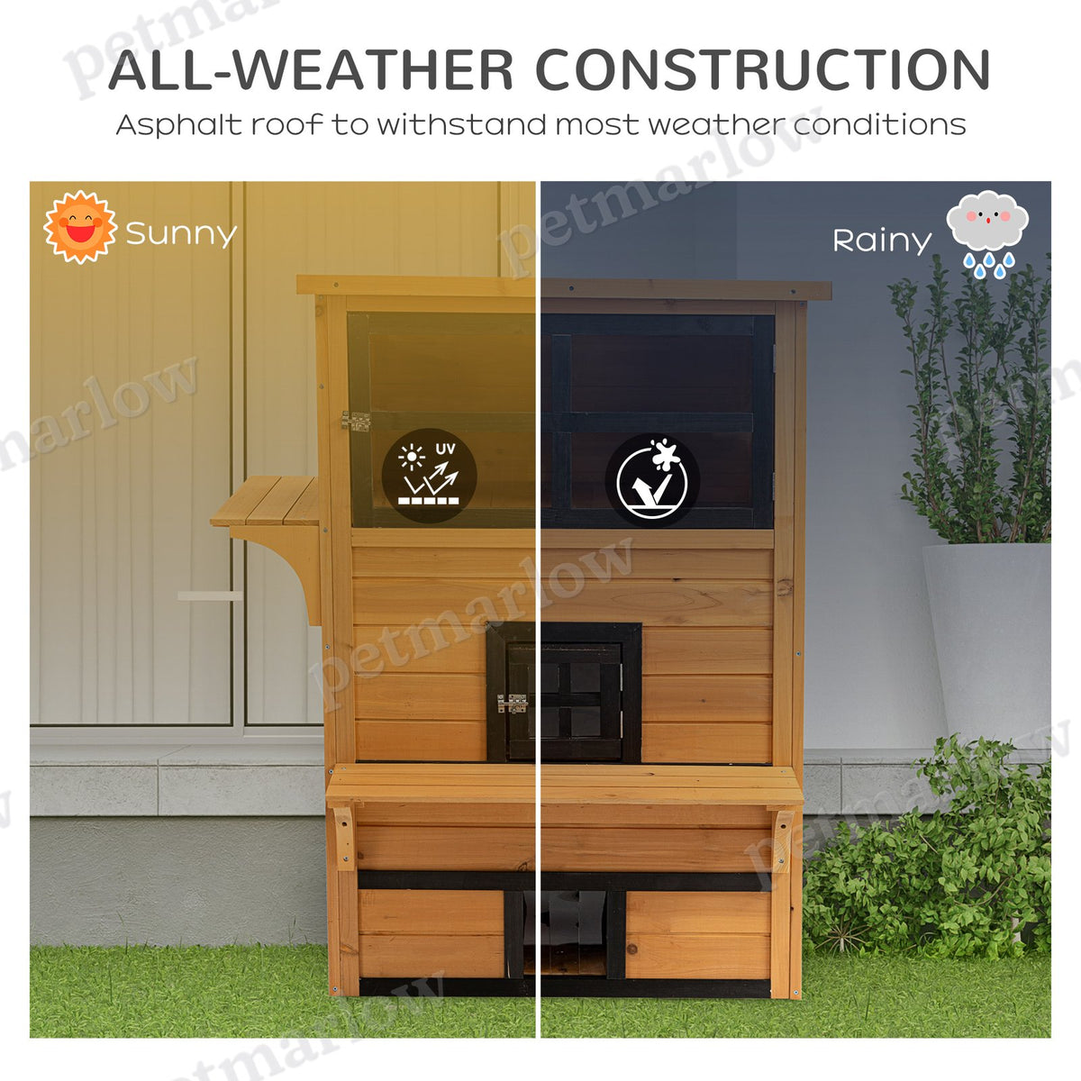 3-Tier Outdoor Cat House with Escape Doors – view 5