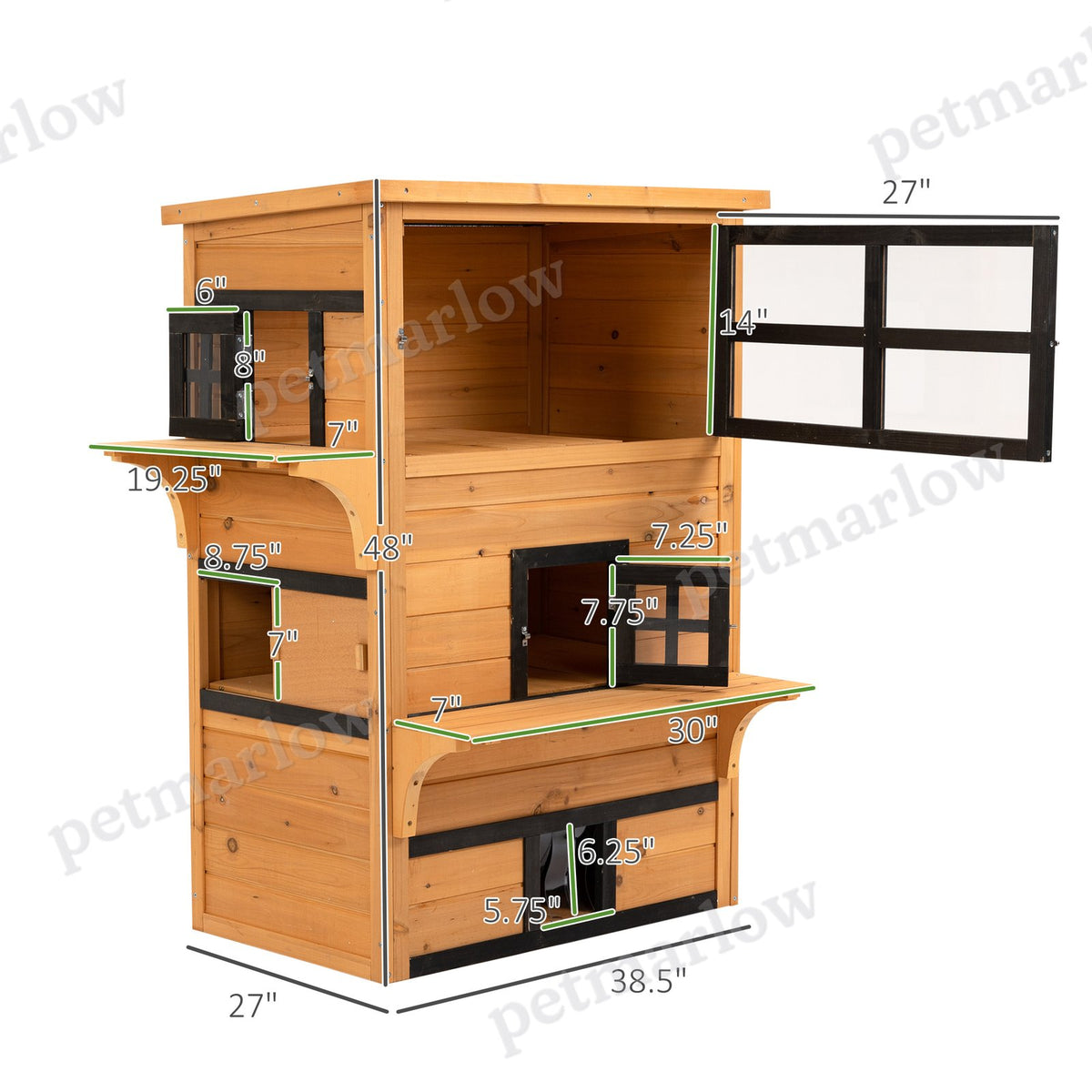 3-Tier Outdoor Cat House with Escape Doors – view 6