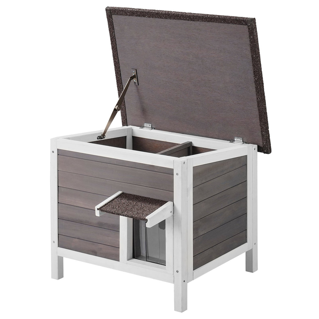 Outdoor Cat House Shelter with Insulation and Roof
