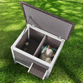Outdoor Cat House Shelter with Insulation and Roof – Grey