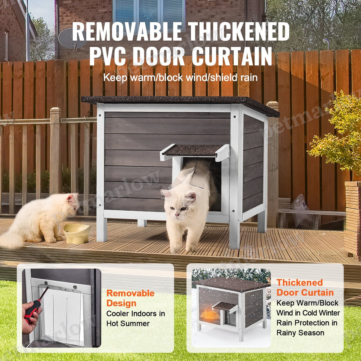 Outdoor Cat House Shelter with Insulation and Roof – view 4