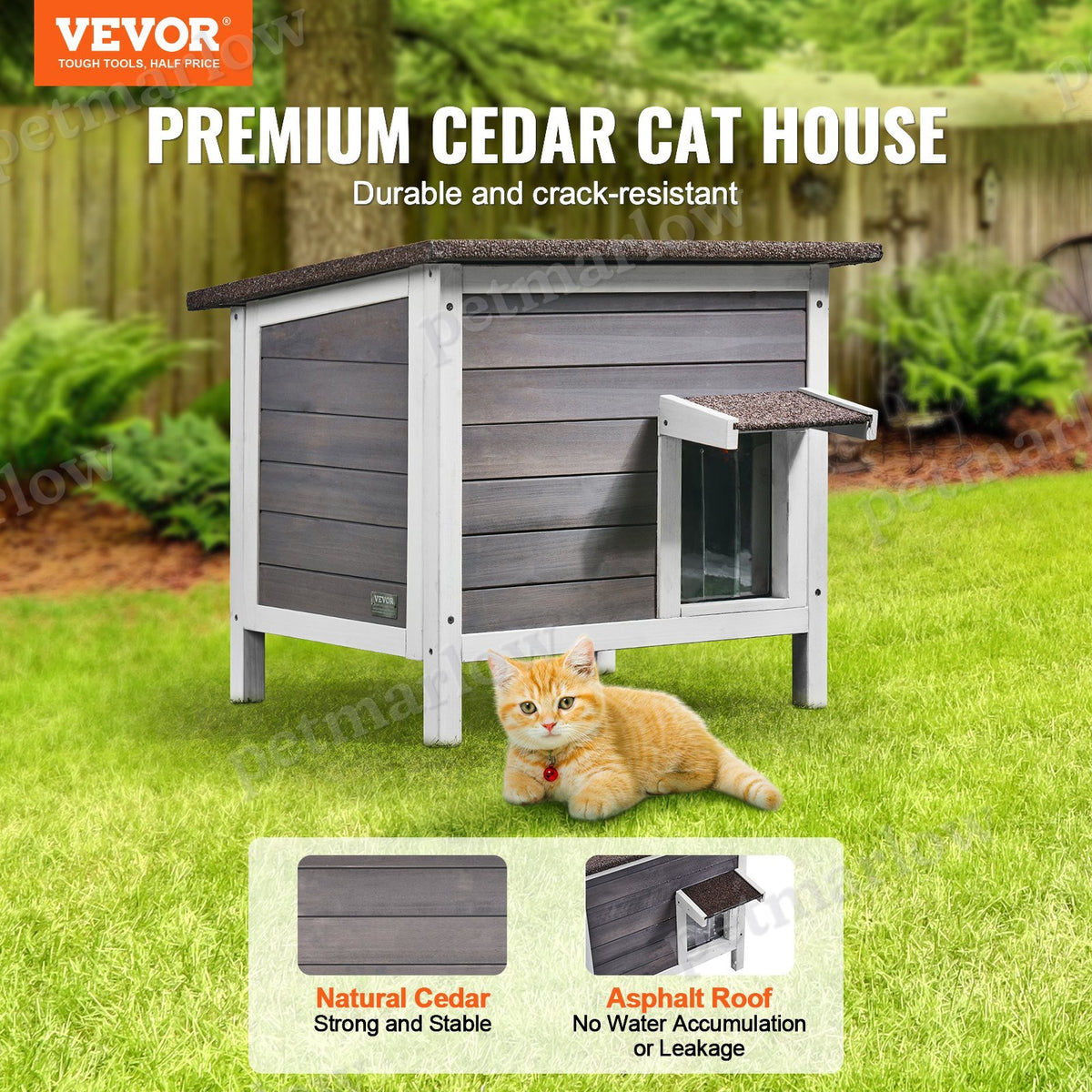 Outdoor Cat House Shelter with Insulation and Roof – view 5