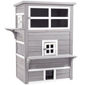 Outdoor Cat House with 5 Escape Doors and Weather Resistance – Gray / 1200x790x200 mm