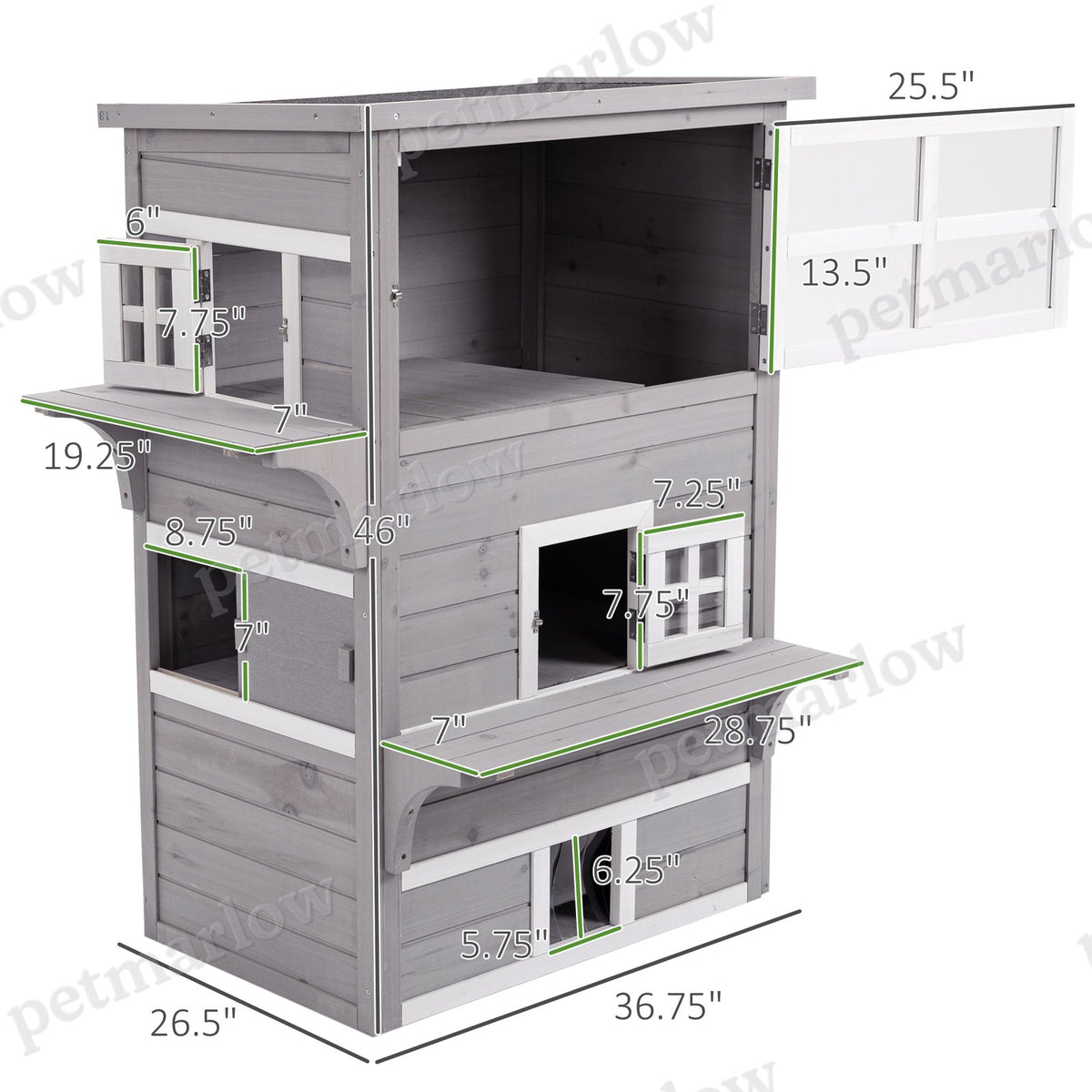Outdoor Cat House with 5 Escape Doors and Weather Resistance – view 3