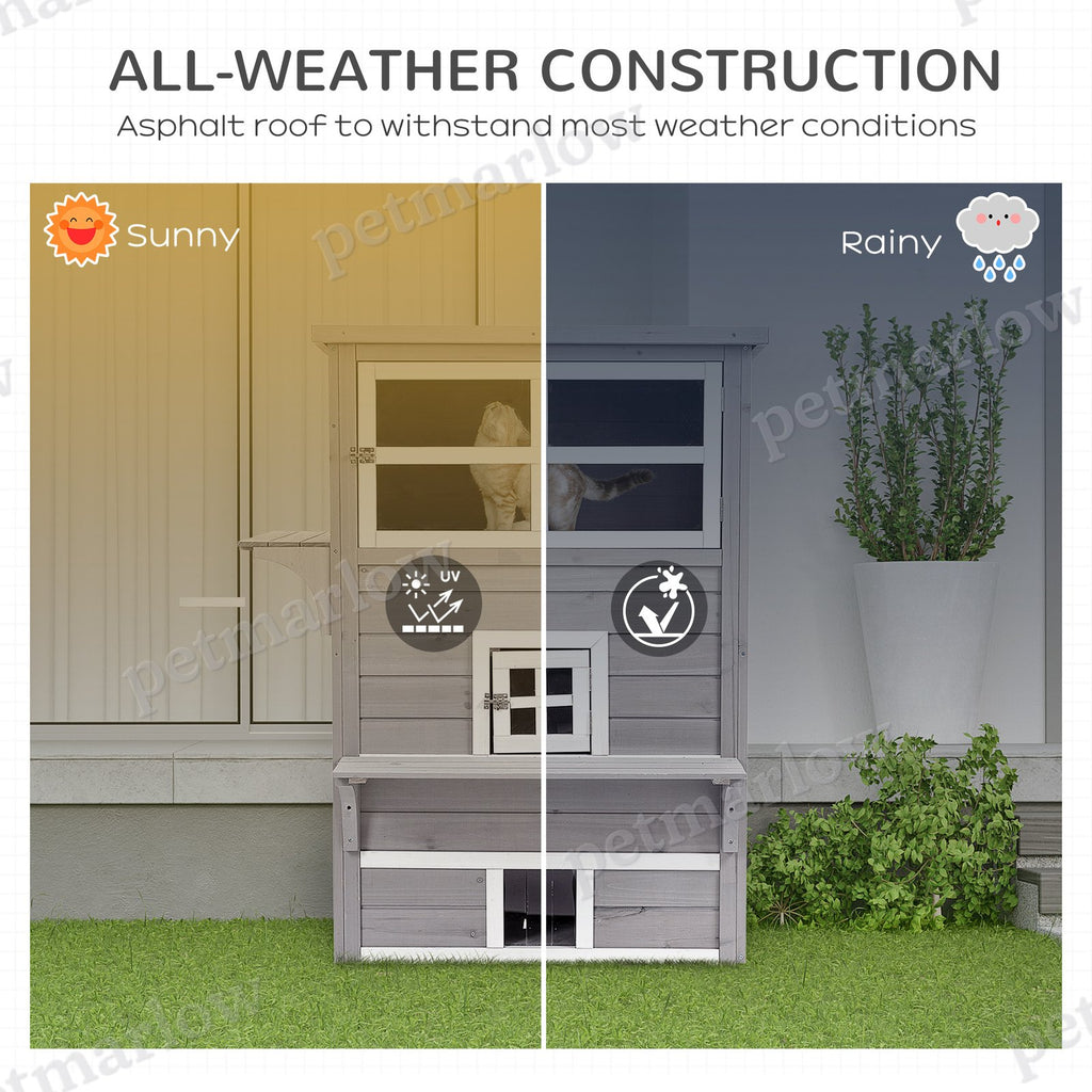 Outdoor Cat House with 5 Escape Doors and Weather Resistance – view 6