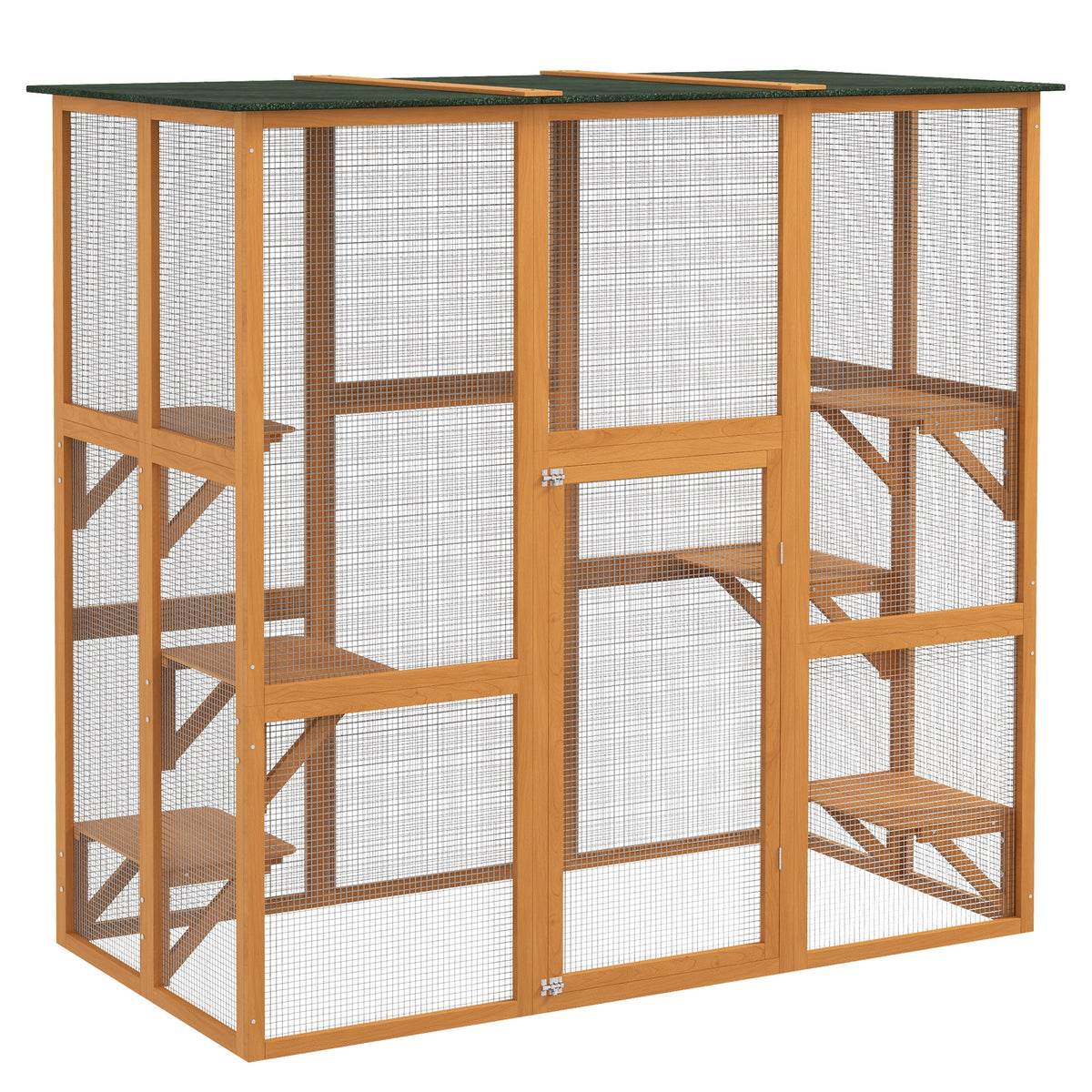 Outdoor Cat House with Elevated Platforms for Cats – Orange / 1400x670x155 mm