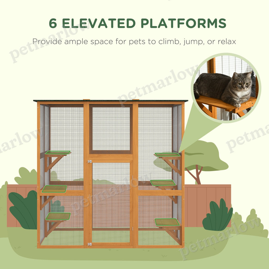 Outdoor Cat House with Elevated Platforms for Cats – view 3