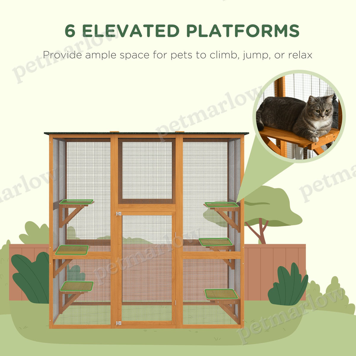 Outdoor Cat House with Elevated Platforms for Cats – view 3