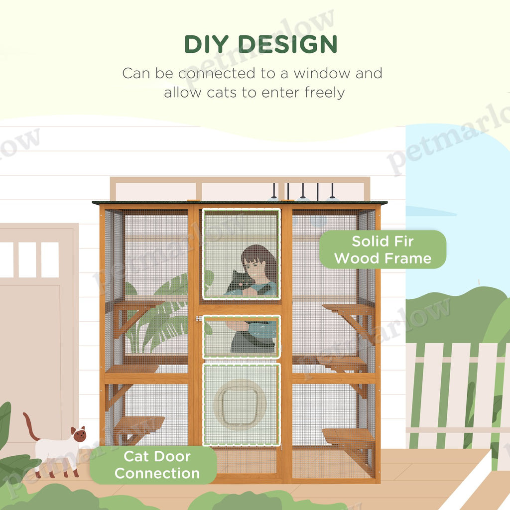 Outdoor Cat House with Elevated Platforms for Cats – view 4