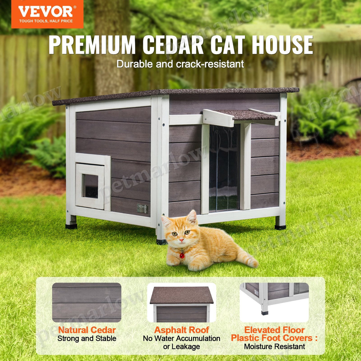 Outdoor Cat House for Feral Cats, All-Weather Shelter – view 3