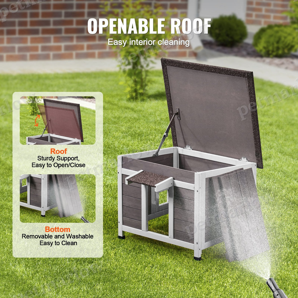 Outdoor Cat House for Feral Cats, All-Weather Shelter – view 5