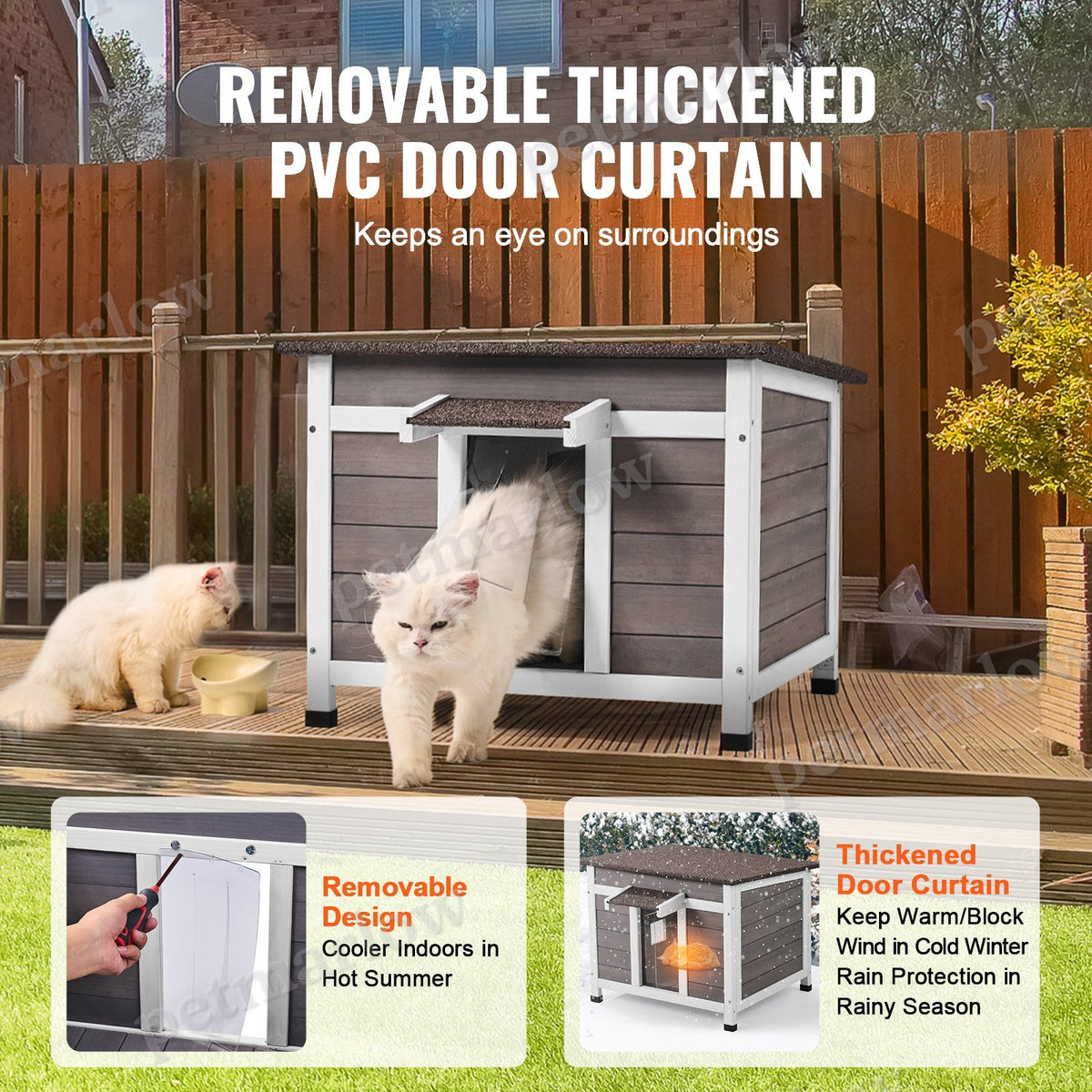 Outdoor Cat House for Feral Cats, All-Weather Shelter – view 6
