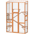 Outdoor Catio Cat Enclosure with Jumping Platforms and Ramps – Orange / 1670x600x95 mm