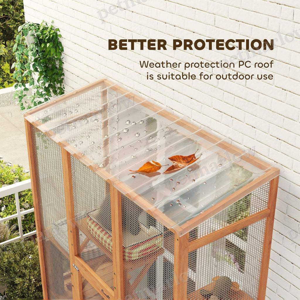 Outdoor Catio Cat Enclosure with Jumping Platforms and Ramps – view 4