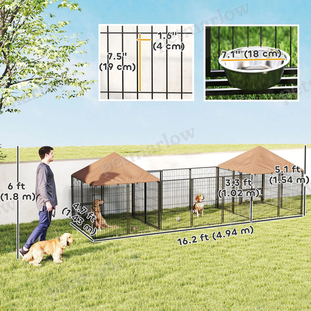 Outdoor Dog Kennel with 2 Rooms – view 5