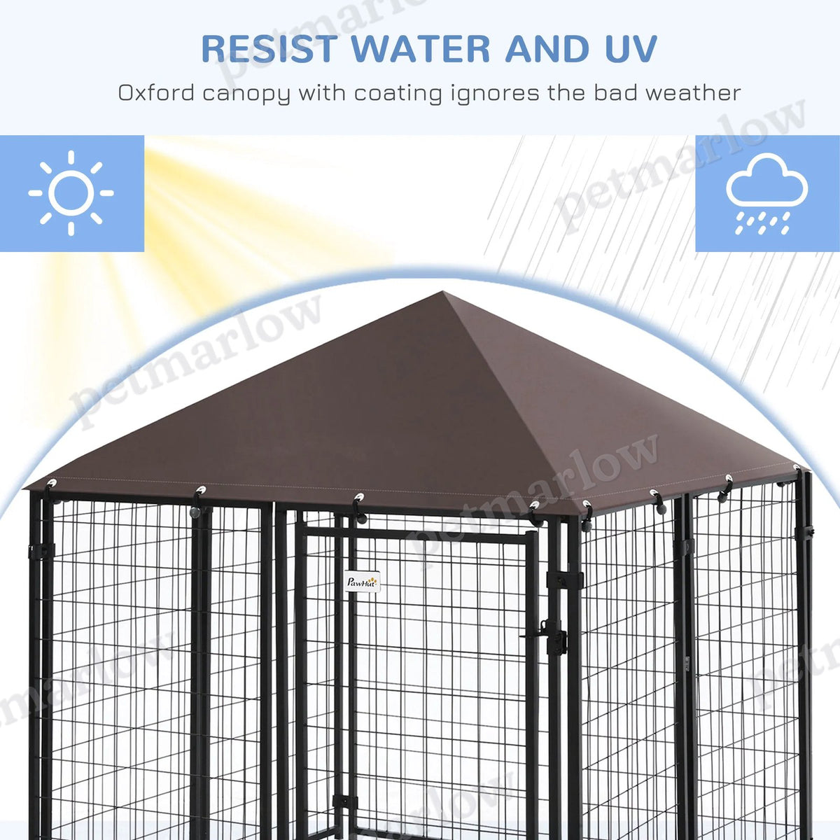 Outdoor Dog Kennel with Lockable Canopy Top – view 6