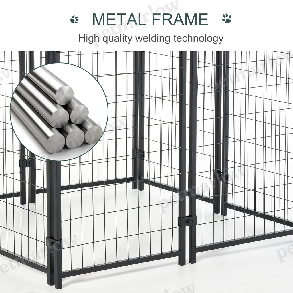 Outdoor Dog Kennel with Roof and Heavy Duty Wire – view 4