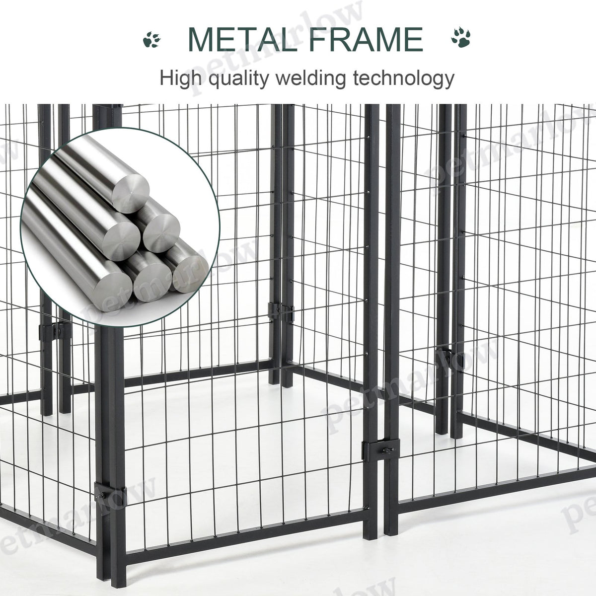 Outdoor Dog Kennel with Roof and Heavy Duty Wire – view 4