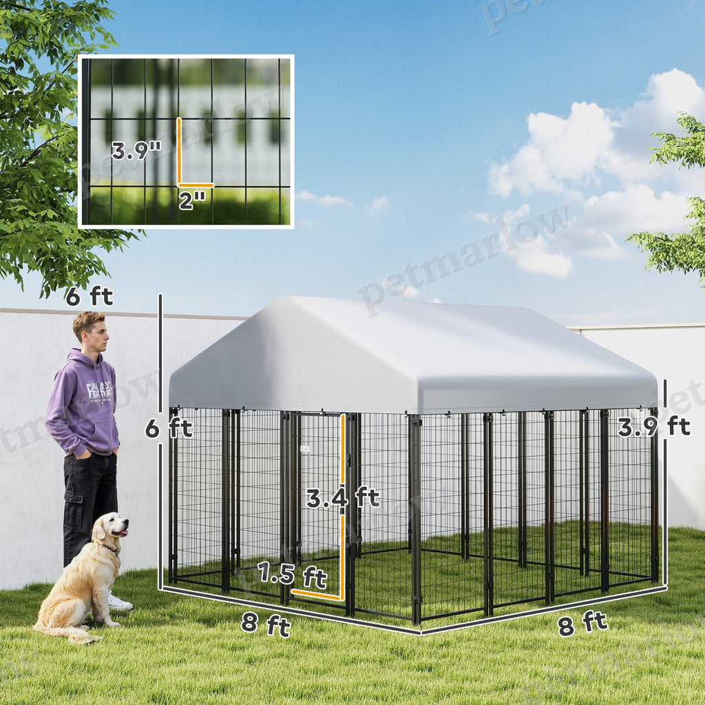 Outdoor Dog Kennel with Roof for Secure Play Area – view 4