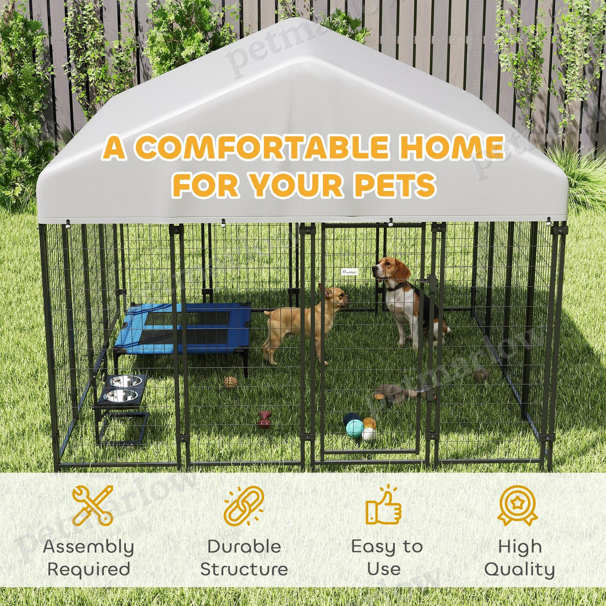 Outdoor Dog Kennel with Roof for Secure Play Area – view 6