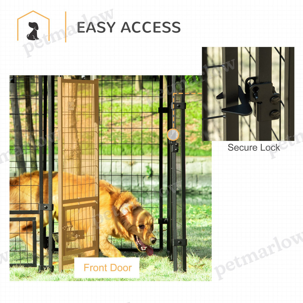 Outdoor Dog Kennel with Rotating Bowl Holders – view 5