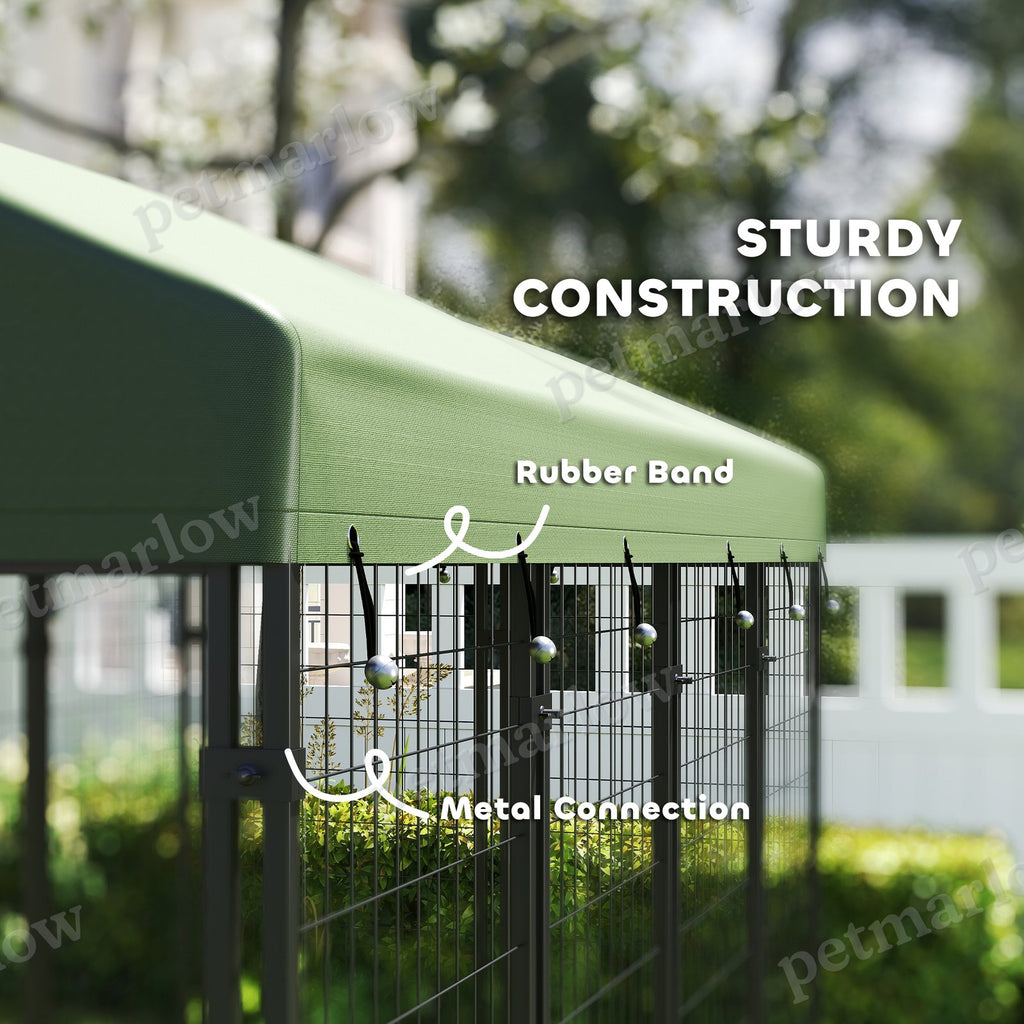 Outdoor Dog Kennel with Rotating Bowl Holders – view 6