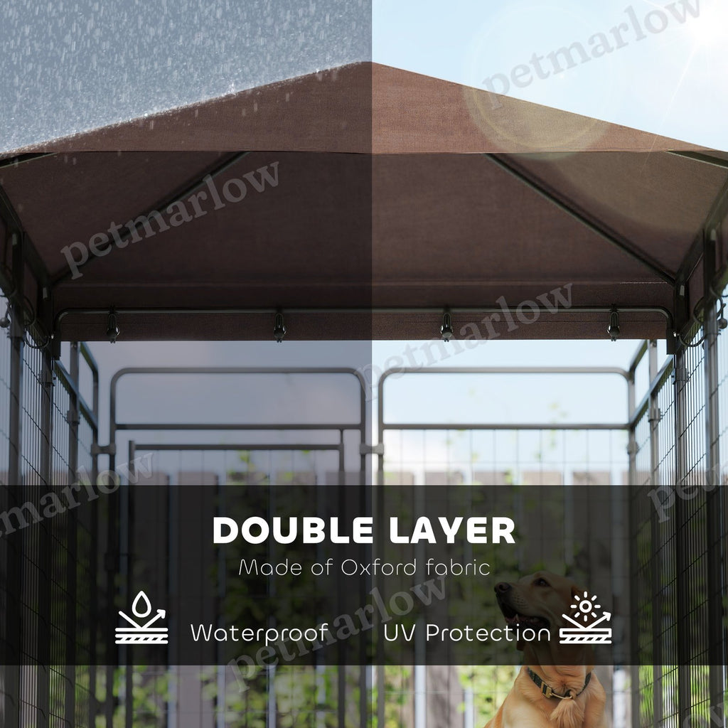 Outdoor Dog Kennel with Waterproof Canopy for Comfort – view 3