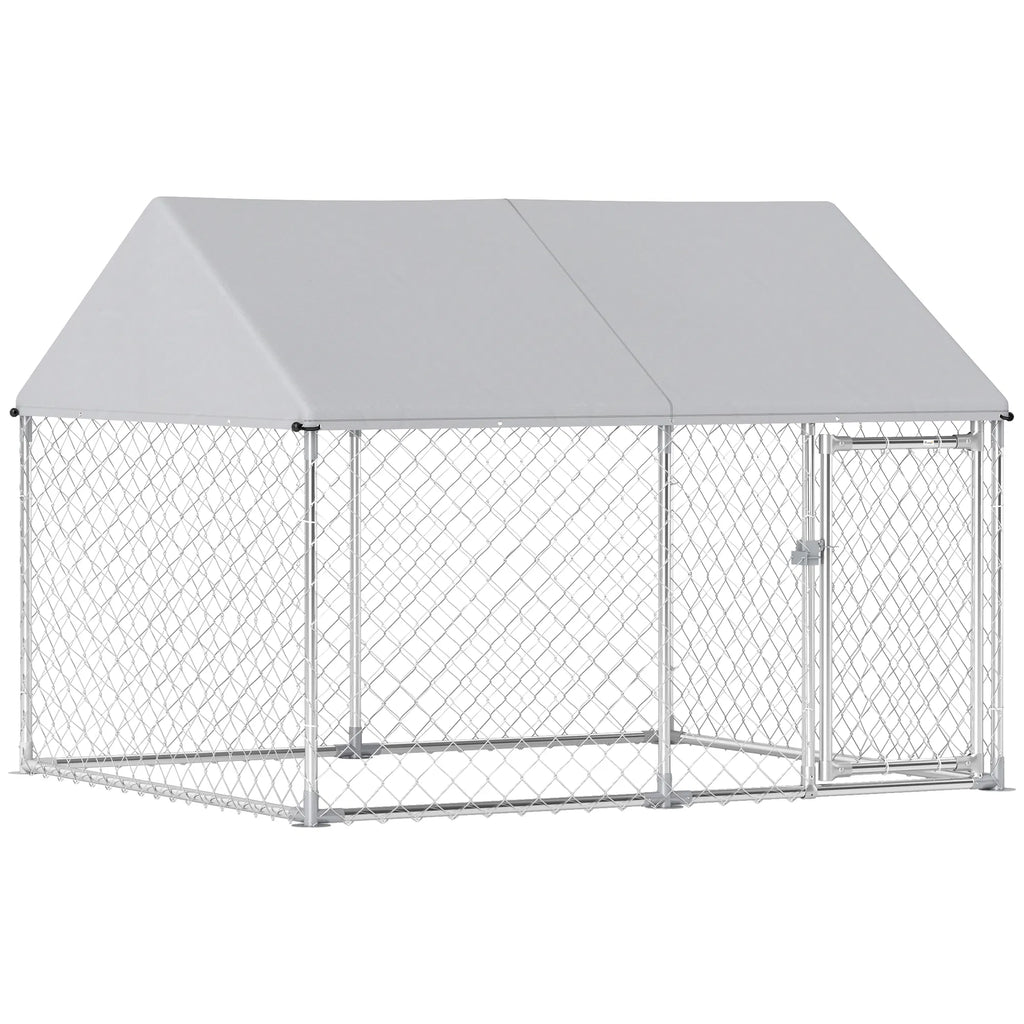 Outdoor Dog Kennel with Waterproof Cover for Large Dogs