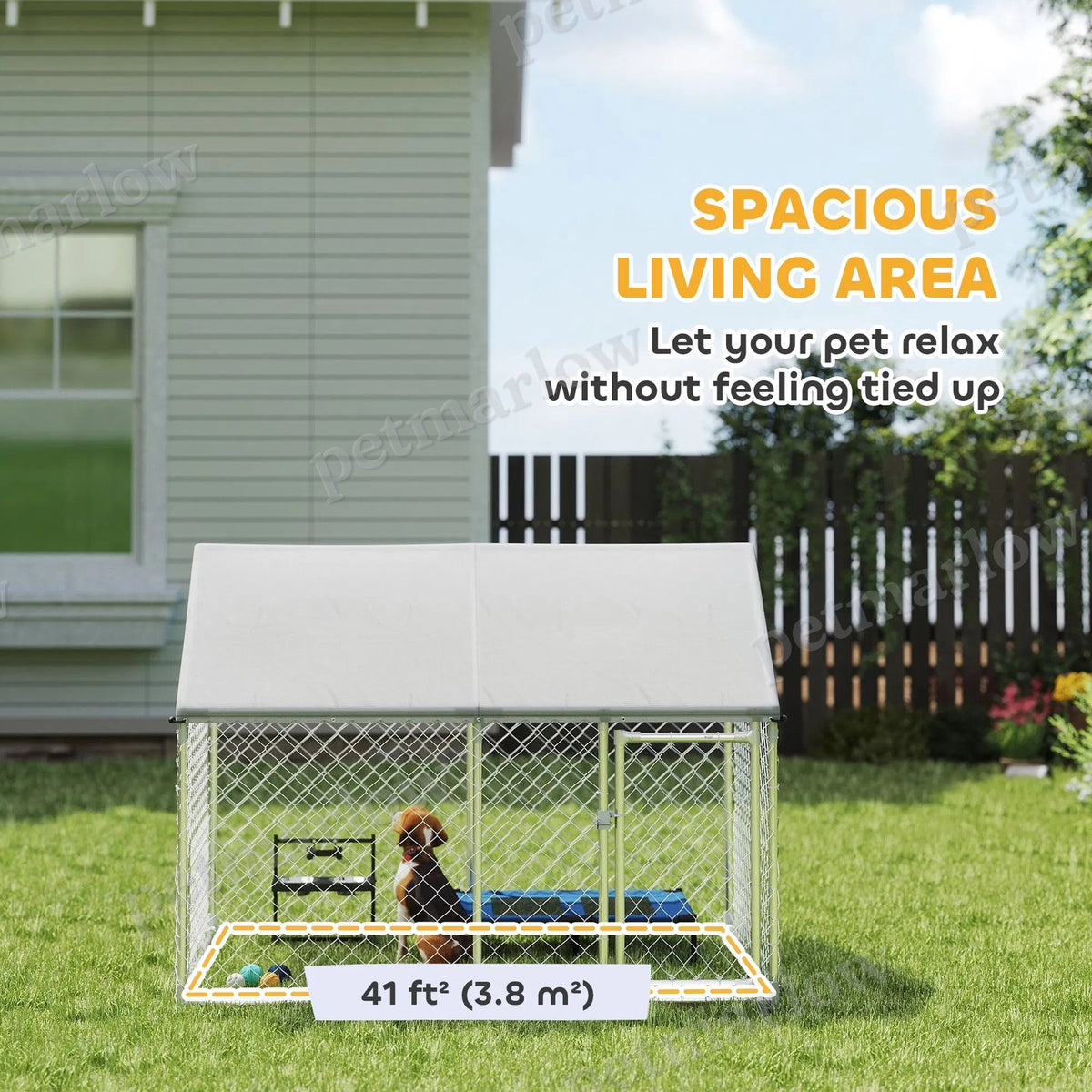 Outdoor Dog Kennel with Waterproof Cover for Large Dogs – view 3