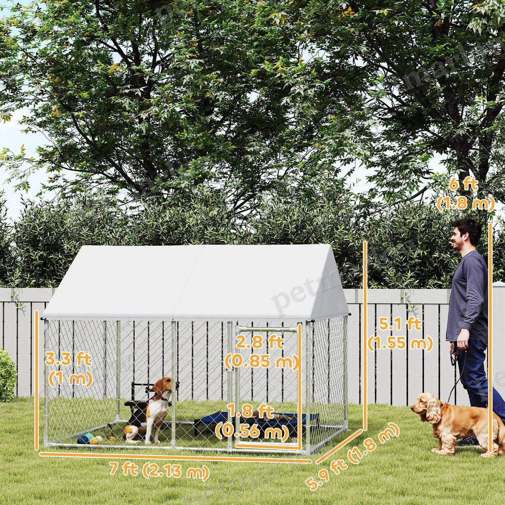 Outdoor Dog Kennel with Waterproof Cover for Large Dogs – view 4