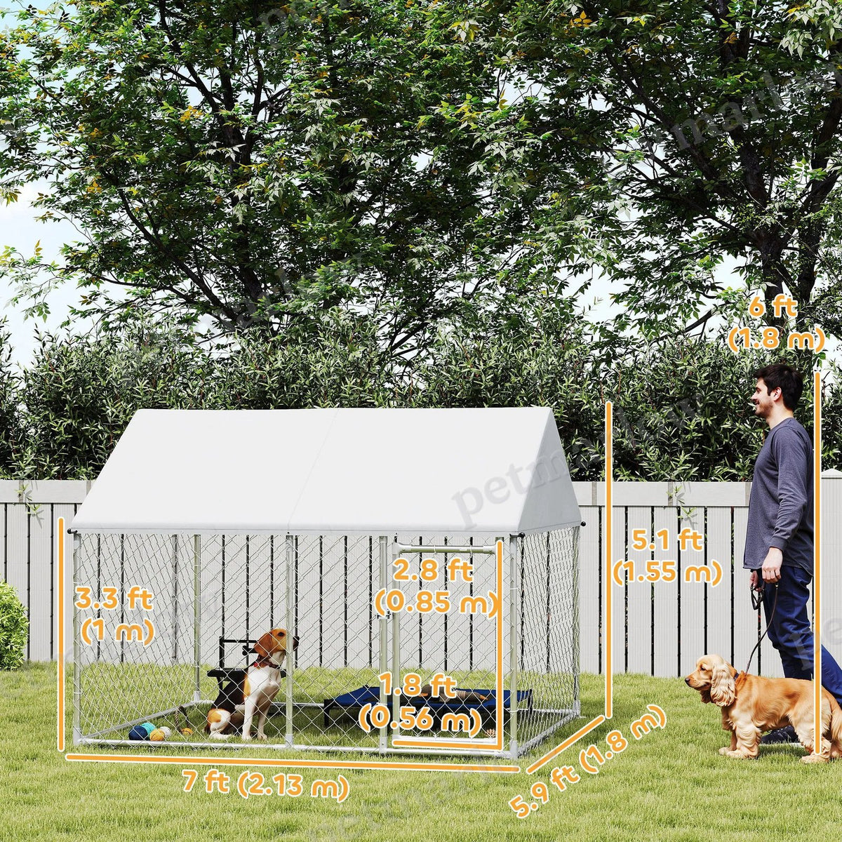 Outdoor Dog Kennel with Waterproof Cover for Large Dogs – view 4